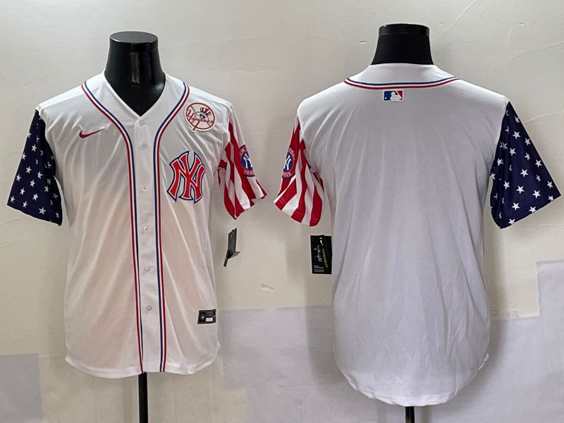 Men New York Yankees Blank White a generation of national flags Jointly Name 2025 Nike MLB Jersey style 4->new york yankees->MLB Jersey